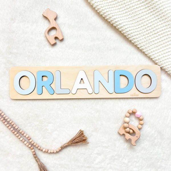 Personalized Gift Wooden Name Puzzle 1st Birthday name puzzle baby gift Easter  Gifts for kids baby shower gift first birthday gift girl