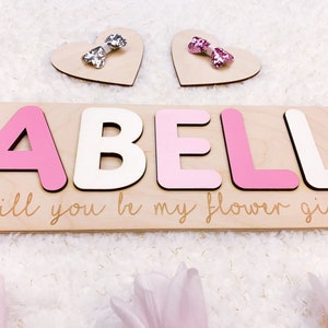 Will You Be Our Flower Girl, Flower Girl Gift, Name Puzzle, Will You Be our Ring Bearer, Page Boy Gift, Flower Girl Proposal, Wedding Gifts image 9