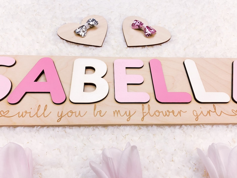 Will You Be Our Flower Girl, Flower Girl Gift, Name Puzzle, Will You Be our Ring Bearer, Page Boy Gift, Flower Girl Proposal, Wedding Gifts image 9