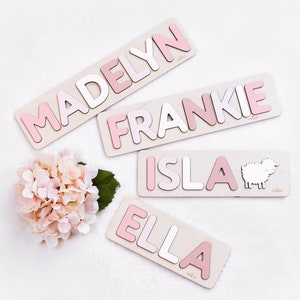 Name Puzzle 1st Easter Gift Personalized Baby Gift First Birthday Baby Boy Gift for Toddlers Custom Wooden Puzzle Baby Girl Gift immagine 2