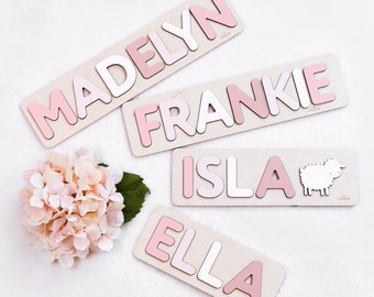 Personalized Wooden Name Puzzle 1st Birthday Baby Girl Baby Boy Gift Toy for Toddler Kids Sustainable Wooden Toys First Communion Easter