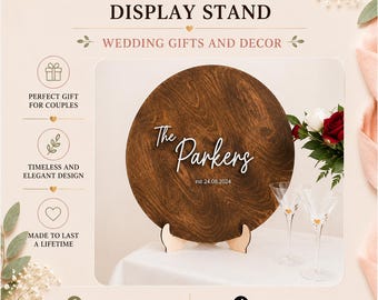 STAND - Wedding Gifts and Decor, Personalized Wedding Guestbook Stand, Wooden Display Stand for Wedding Guest Book Alternative