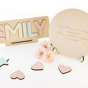 Personalized Wooden Name Clock with Shapes, Easter Gift, Puzzle Toys for Toddler, Gift 1st Birthday, Montessori Toy, Baby Gift Boy Girl US image 5