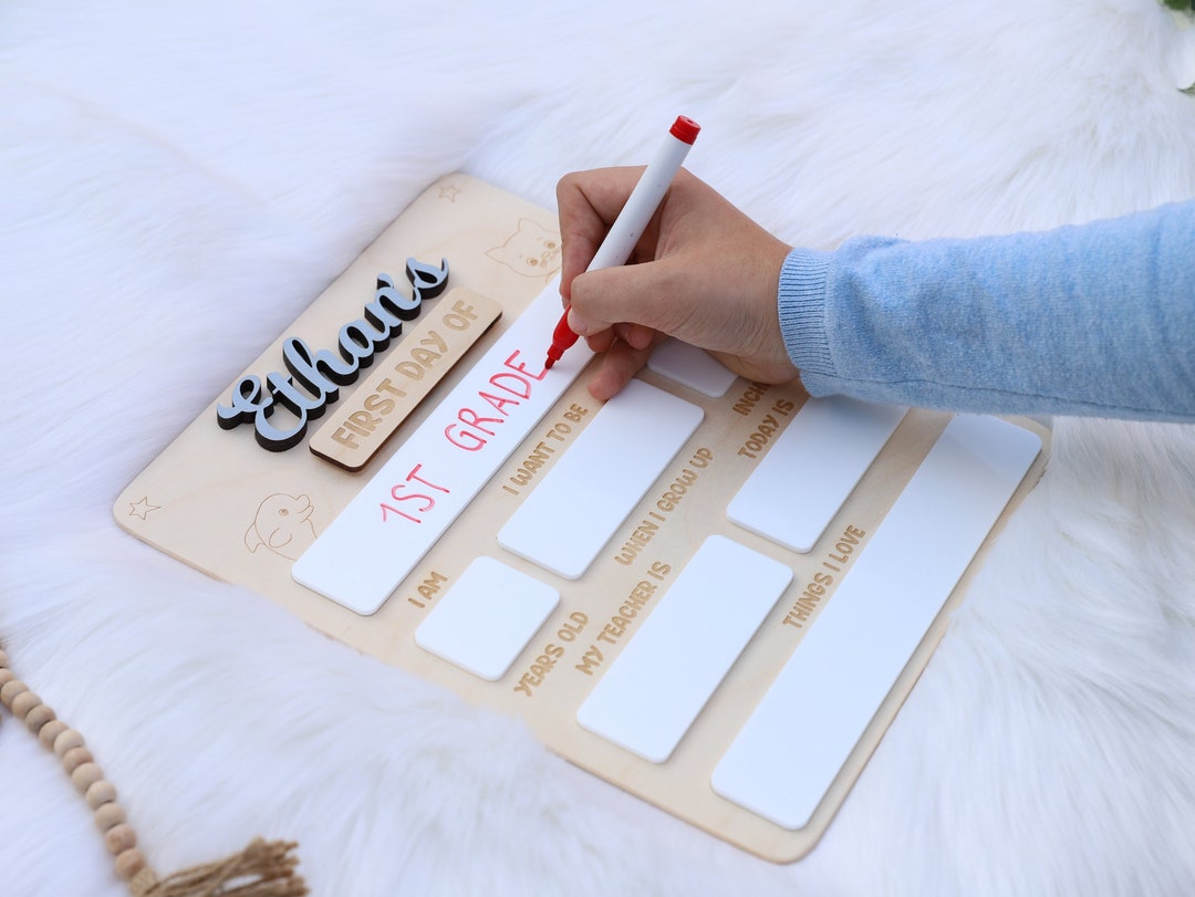 Personalized First Day of School Sign Reusable First Day School Board ...