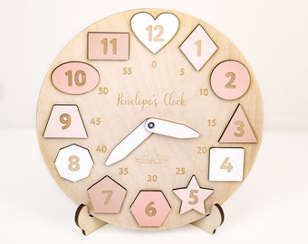 Wooden Clock Puzzle, Educational Toy For Kids, Baby Nursery Decor,  Montessori Toddler Toys, Girl Birthday Gift, Kids Room Decor