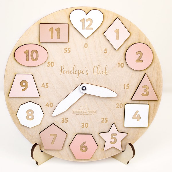 Wooden Clock Puzzle, Educational Toy For Kids, Baby Nursery Decor,  Montessori Toddler Toys, Girl Birthday Gift, Kids Room Decor