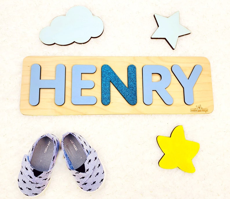 Personalized Baby Name Puzzle, Nursery Room Decor, Wooden Kid Name Jigsaw Puzzle, Baby shower and First Birthday Gift Custom Wood Name Sign image 5