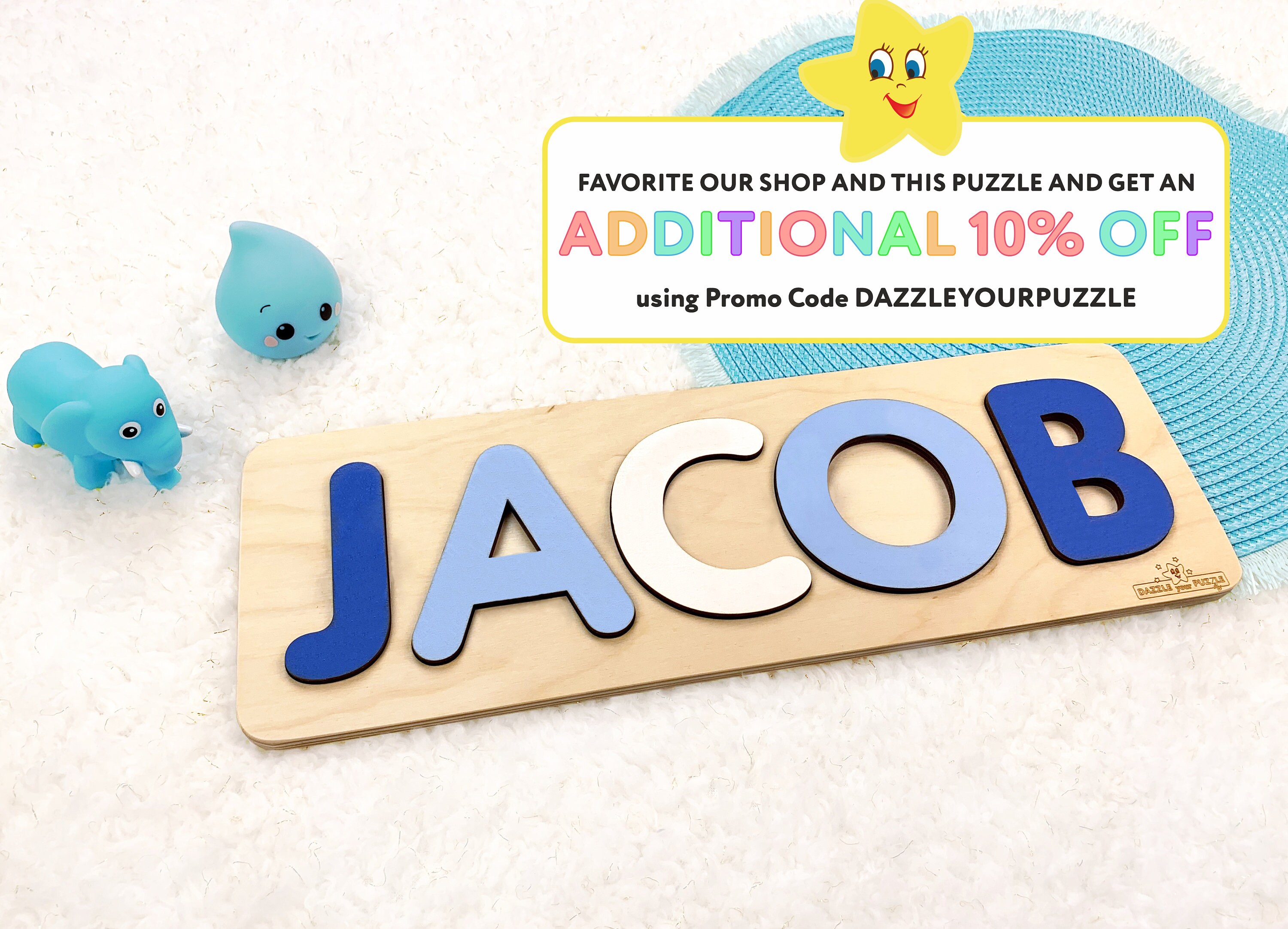 Personalized Name Puzzle Montessori Toys Baby Gift Easter Etsy