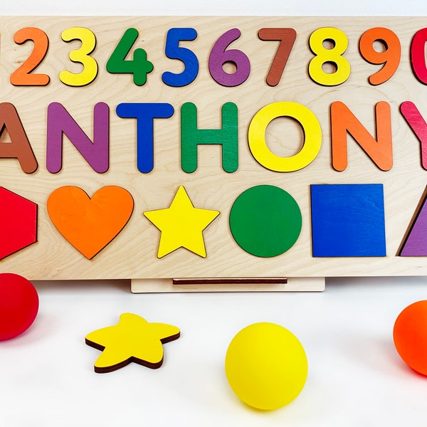 Homeschool Busy Board Baby Shower 1st Birthday Gift Custom Personalized Wooden Name Puzzle Nursery Decor Squishmallow Numbers Montessori Toy