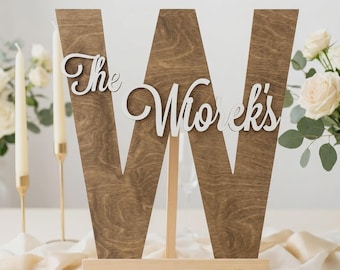 Wedding Guest Book Alternative Wooden Letter Guestbook Personalized Surname Wedding Keepsake