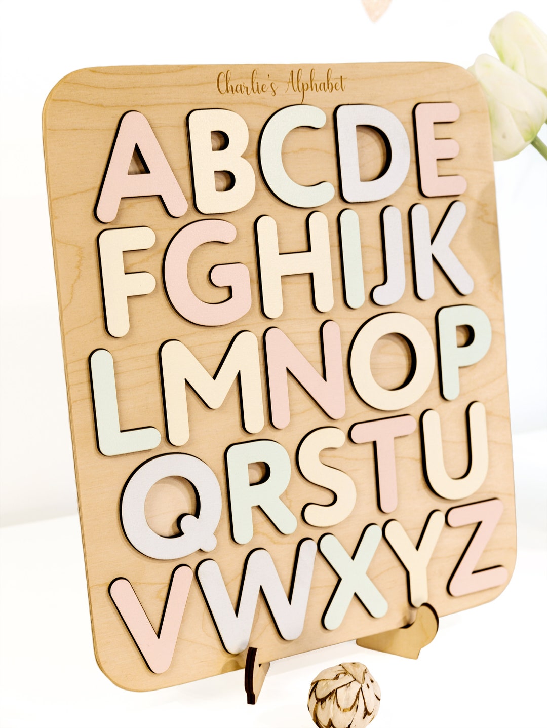 ABC Board Busy Board Alphabet Puzzle Wooden Alphabet ABC Learning Board