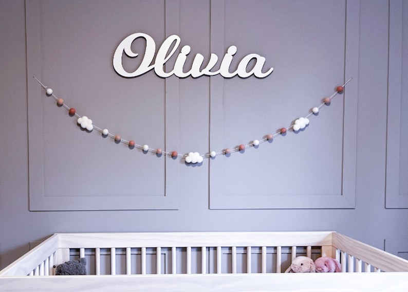 Wooden Name sign Custom Name Sign Nursery Decor Baby Gift Baby Shower Will you be my flower girl Cursive font US image 5