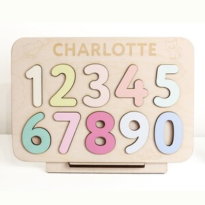 Personalized Puzzle with Numbers - Gift for Baby Girl or Boy Busy Puzzle Montessori Toys Wooden toys Baby Shower Gift Puzzle  Christmas Gift