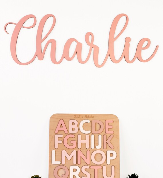 Nursery Decor Cursive font Custom Name Sign Baby Shower Will you be my