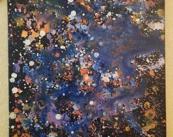 Cosmic Acrylic Painting: 16x20 Galaxy Art on Canvas