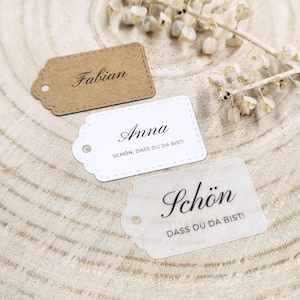 Plaatskaartjes, leuk dat je er bent hangers, plaatskaartjes, gepersonaliseerde cadeaukaartjes, trouwnaamkaartjes, trouwnaamkaartjes