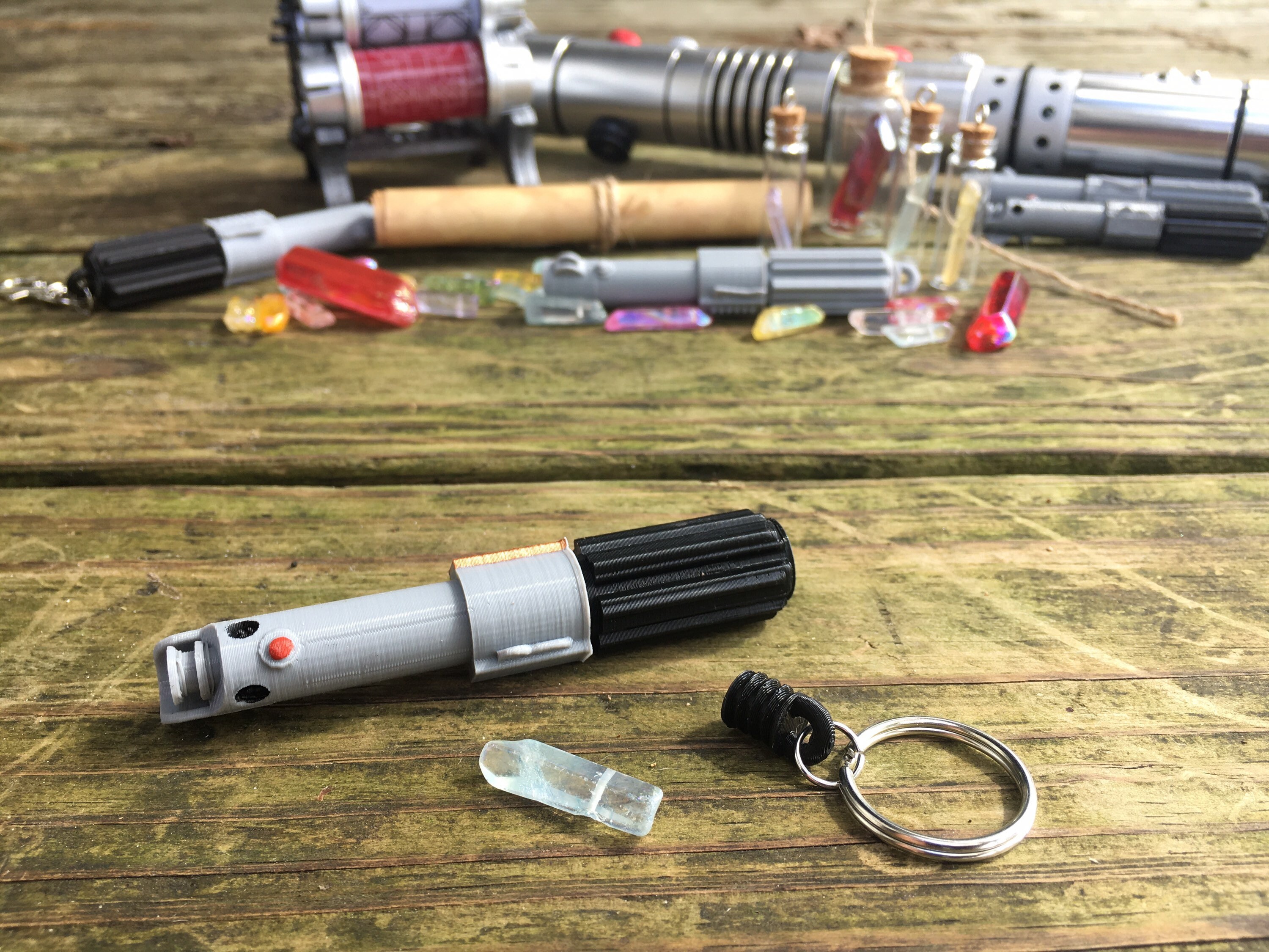 Lightsaber Keychain with FReE Kyber Crystal Star Wars jedi Etsy