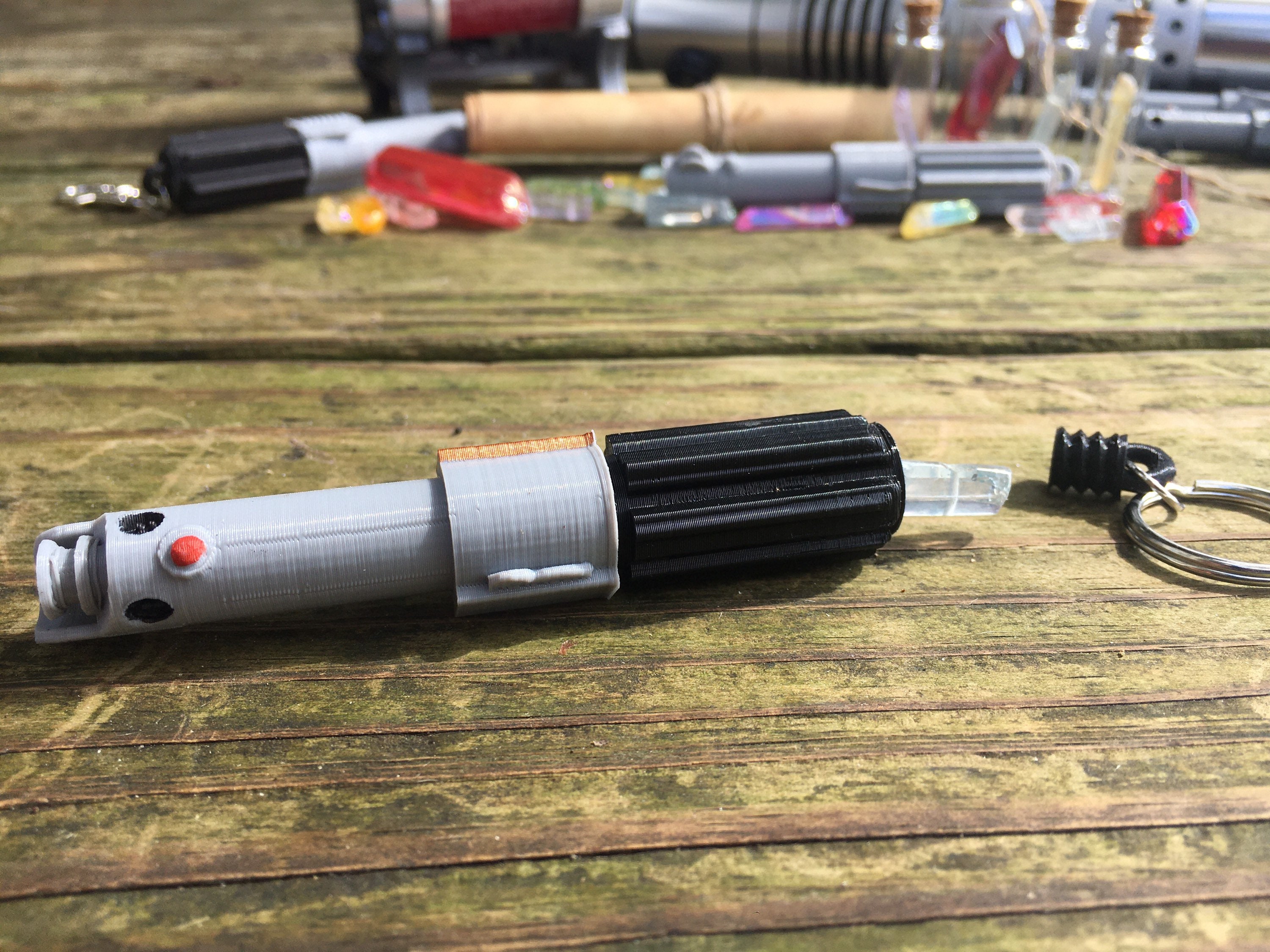 Lightsaber Keychain with FReE Kyber Crystal Star Wars jedi Etsy