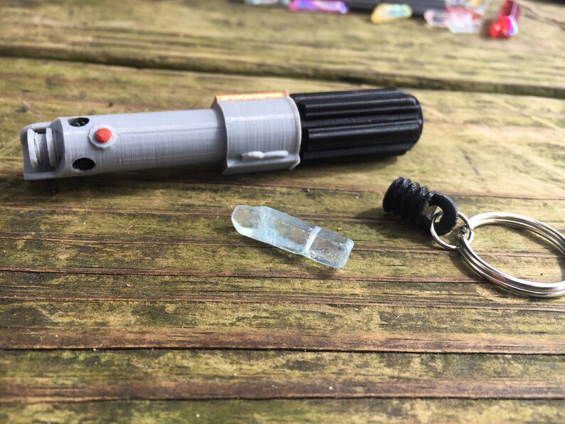 Lightsaber Keychain with FReE Kyber Crystal Star Wars jedi Etsy