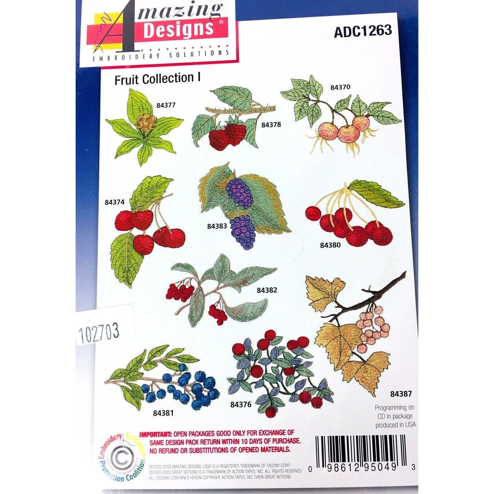 Amazing Designs Embroidery Software Fruit Collection 20 Designs Etsy