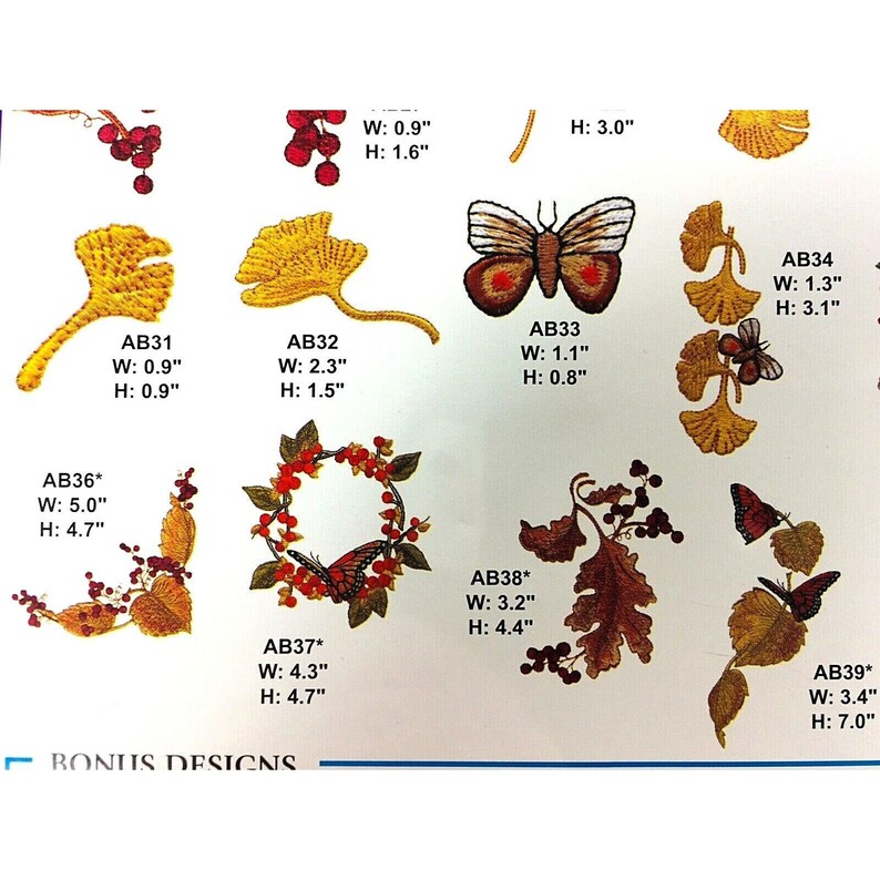 Amazing Designs Embroidery Software Autumn Brilliance 40 Designs Etsy