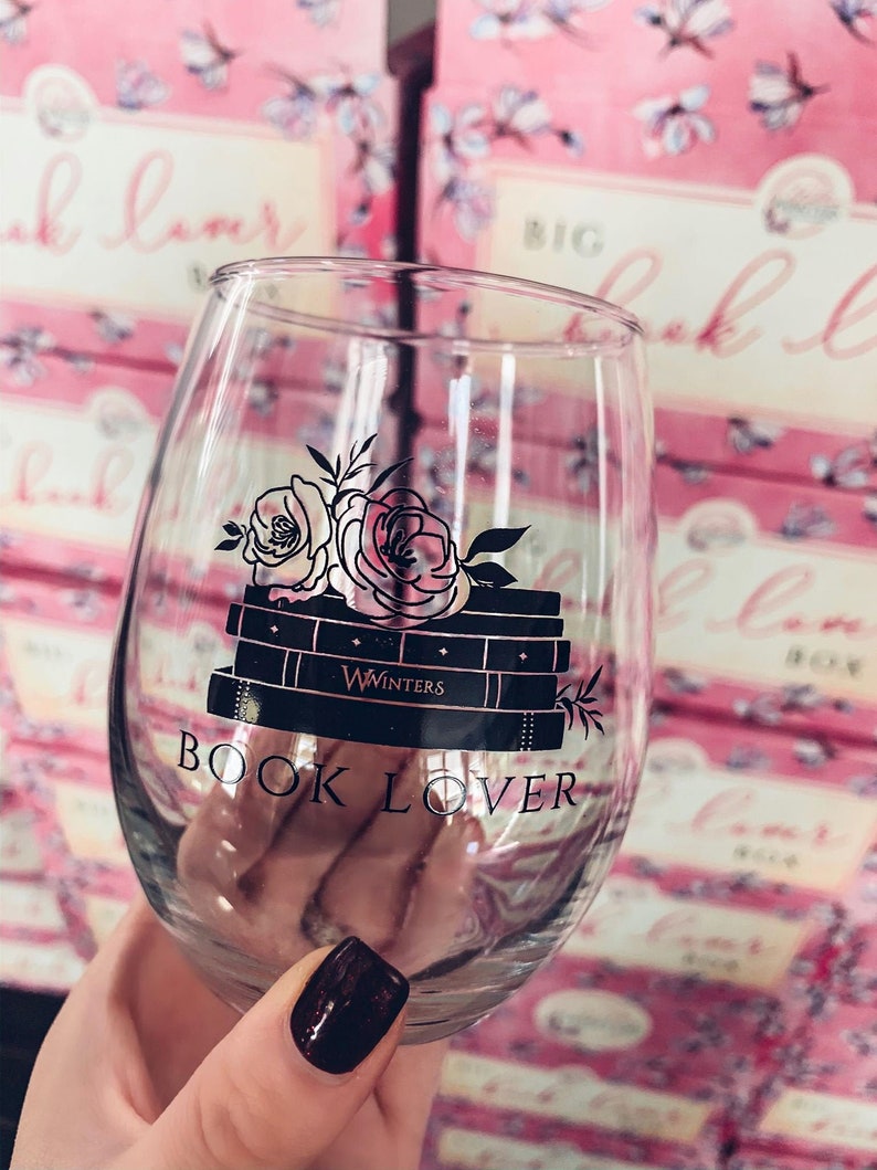 Book Lover Stemless Wine Glass image 0