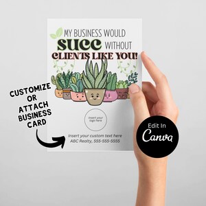 Downloadable Real Estate Succulent Pop-By Tag | Customizable Pop By | EDITABLE CANVA | Spring Pop-By Tag | Spring Plant Pop-by April May