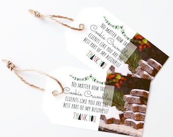 Realtor Christmas Cookie Pop-By Tag, Cookie Popby, Christmas Treat Gift Tag, Real Estate Agent Marketing, Realtor Gift Tag, Custom Logo Tag