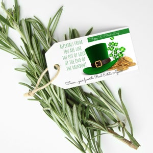 St Patricks Day Pop-By Tag, Custom Pop By Client Gift Tag, St Pattys Day, Pot of Gold Pop-By, Realtor Pop By, Real Estate Marketing Print