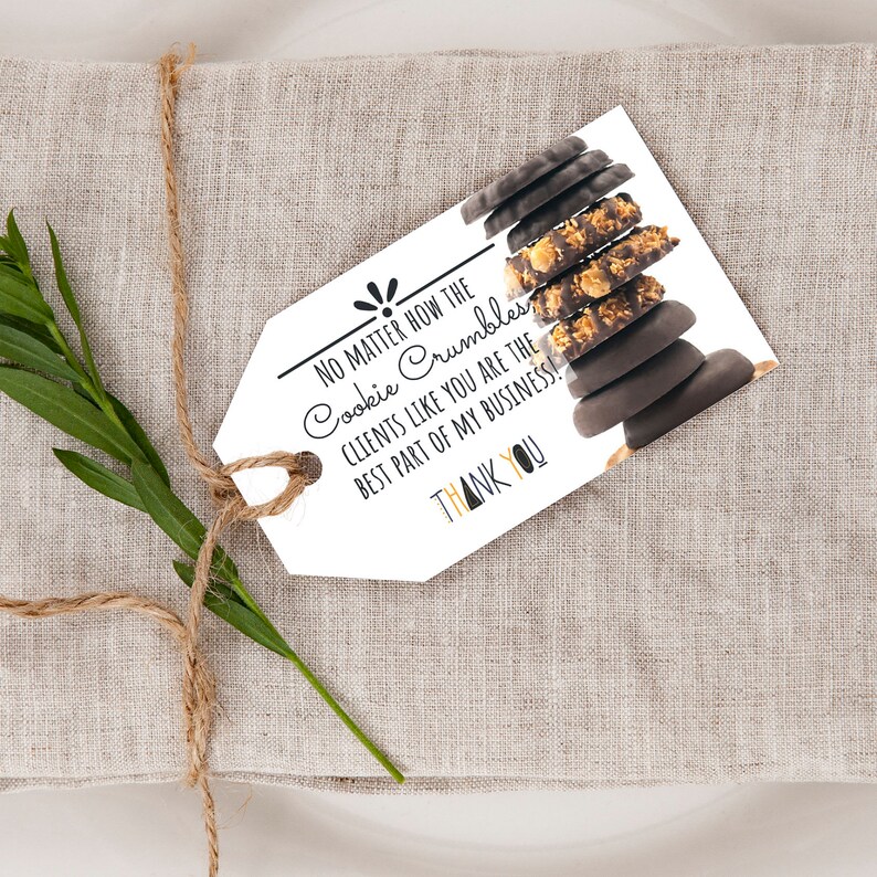 Realtor Girl Scout Cookie Pop-By Tag, Cookie Popby, Custom Realtor Gift Tag, Real Estate Gift Tag, Cookie Thank You Card Custom, Thin Mints image 6