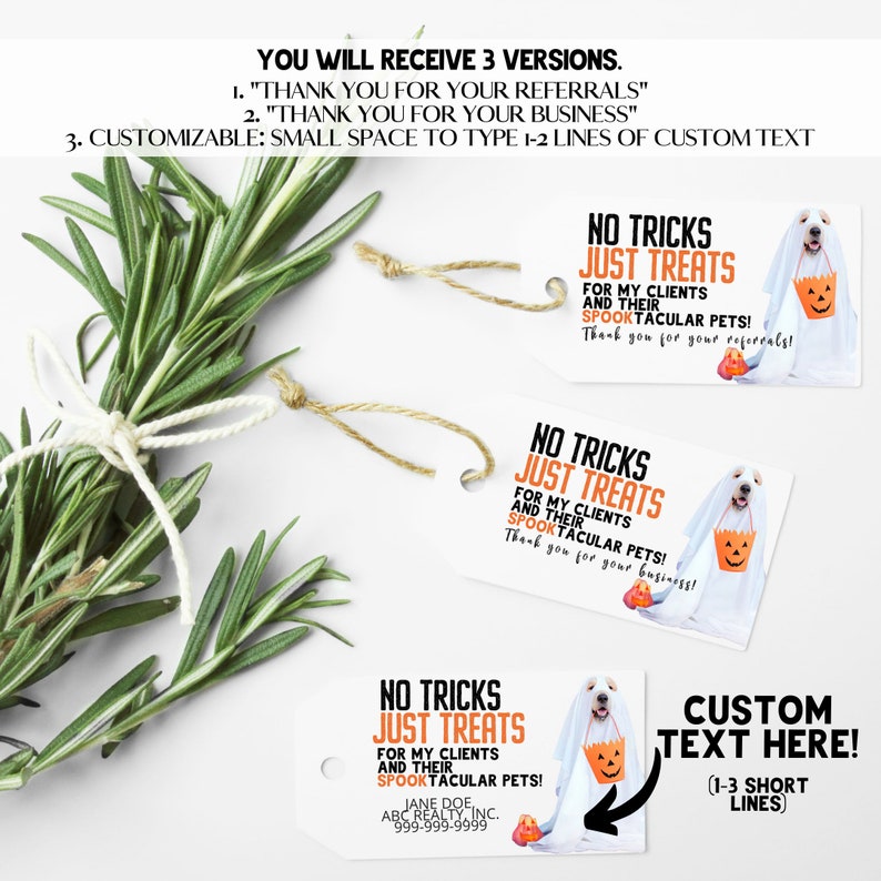 CUSTOMIZABLE Dog Pop By Tag, Dog Treat Pop by, Halloween Pet Popby, Funny Halloween Gift, Client Pop By, Premade Pop By Tag, Realtor October image 10