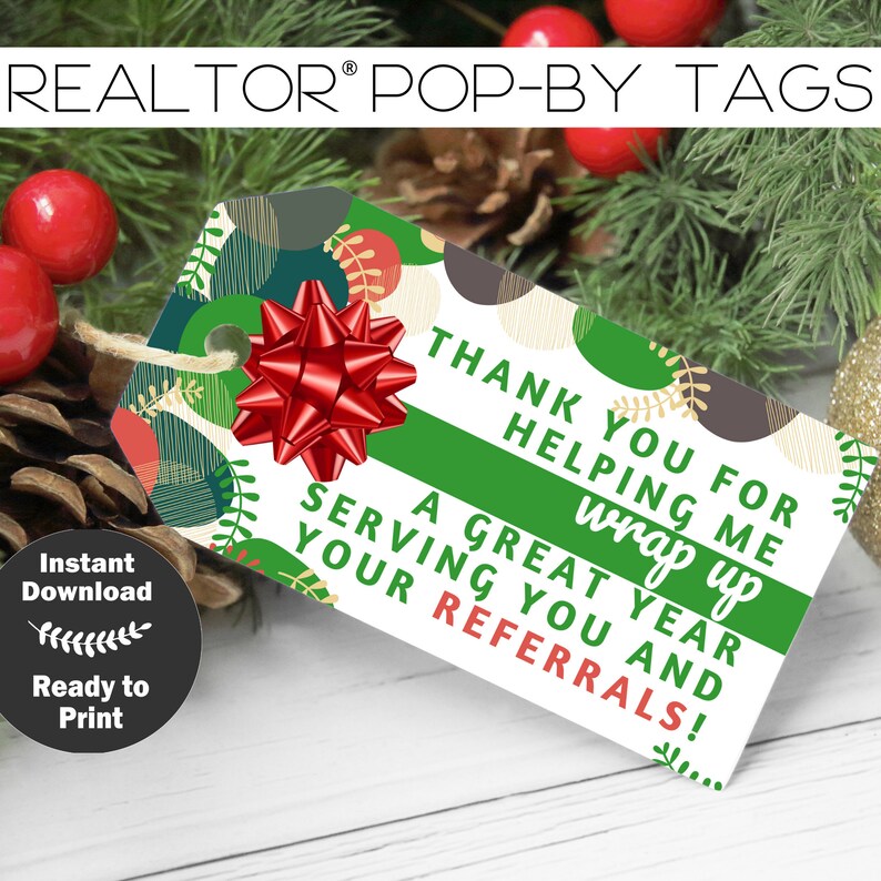 Realtor pop by tag premade pop by tag realtor gift tag Etsy