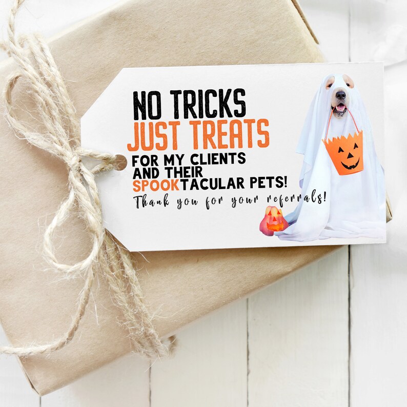 CUSTOMIZABLE Dog Pop By Tag, Dog Treat Pop by, Halloween Pet Popby, Funny Halloween Gift, Client Pop By, Premade Pop By Tag, Realtor October image 9