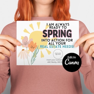 Herunterladbare Grundbesitz Frühling Pop Von Karte | Personalisierbar PopBy | EDITIERBARE CANVA | Pop-By Tags und Postkarten Karten Printable | April Pop-by