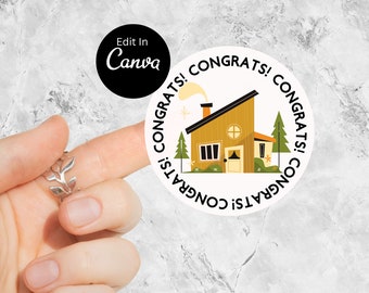 Etiqueta personalizable Pop By Realtor, etiqueta de regalo para clientes, etiquetas de bienes raíces, calcomanías para casas, calcomanía Pop By Client para casa nueva, sello para sobres, mercado de agentes inmobiliarios