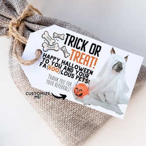 PERSONALIZED Dog Pop By Tag, Dog Treat Popby, Halloween Pet Popby, Funny Halloween Gift, Client Pop By, Premade Pop By Tags, Realtor October