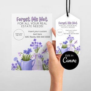 Personnalisable "Forget Me Not Pop" par étiquette | Pop By téléchargeable | TOILE MODIFIABLE | Lot de graines de fleurs printanières pop par étiquette d'été par étiquette