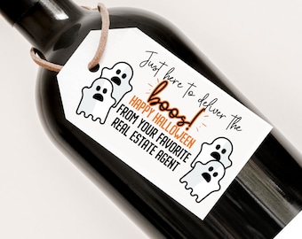 Halloween Booze pop by tag, Here for the Boos Halloween Pop By Tag, Halloween Gift Tag, Wine Pop By, Booze Pop By Tag, Gift Tag, Realtor