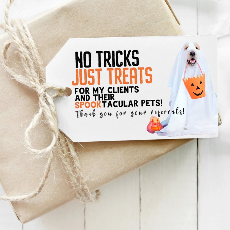 CUSTOMIZABLE Dog Pop By Tag, Dog Treat Pop by, Halloween Pet Popby, Funny Halloween Gift, Client Pop By, Premade Pop By Tag, Realtor October image 4