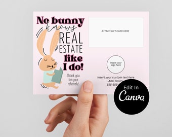 Customizable Spring Florals Real Estate Gift Card Pop By Tag | Customizable Pop By | EDITABLE CANVA | Business Bloom Spring Client Gift Tag