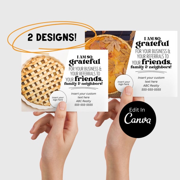 Downloadable Grateful Pie Party | Customizable Pop By | EDITABLE CANVA | Pop-By Tags Edit Printable | Pie Party Pop-by Thanksgiving