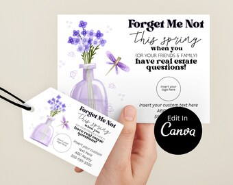 Customizable Forget Me Not Pop By Seed Packets | Downloadable Pop By Tag | EDITABLE CANVA | Spring Pop By Flower Seed Packet Tag April May