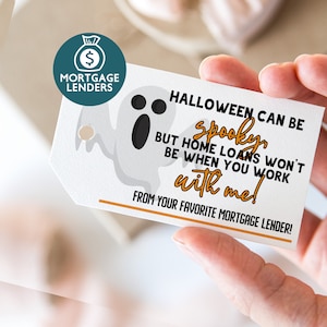 MORTGAGE LENDER Halloween Spooky Pop By Tag, Halloween Pop By, Real Estate Pop By Tags, Realtor Pop By Ideas, October Pop-by Tag, Home Loan