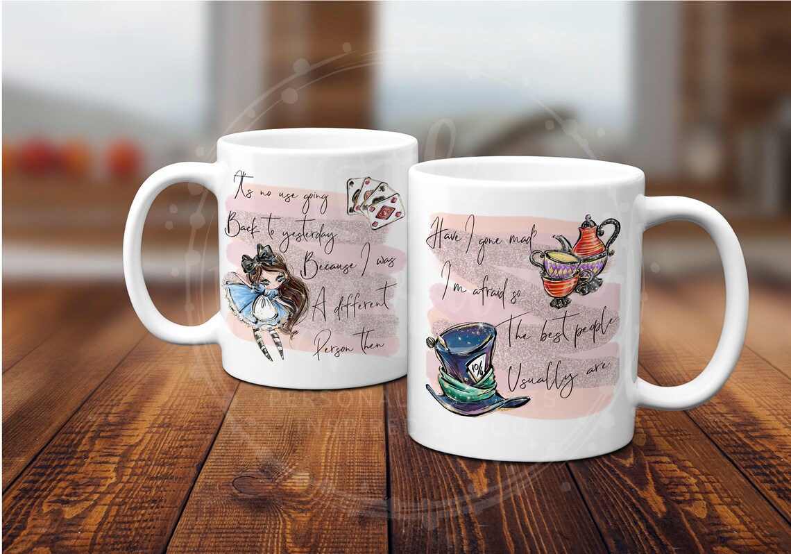 Alice au pays des merveilles tasse et ensembles de sous-verre - Etsy France