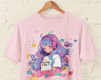 Galaxy Anime Girl T-Shirt: Kawaii Japanese Waifu Clothing