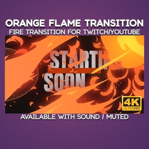 Orange Flame Cartoon Fire Transition: Animated Stream Stinger (Digital Download)