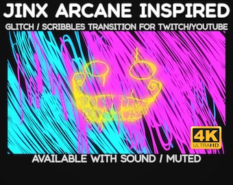 Arcane Jinx Stinger Transition: Glitch Scribbles for Twitch/YouTube (MOV & WEBM)