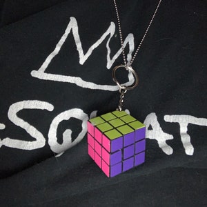 Rubik&#39;s Cube necklace charm