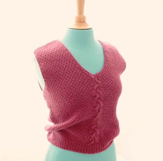 Vintage 80's Sweater vest, Vintage women sleeveles
