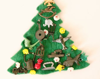 Vintage charm felt Christmas tree